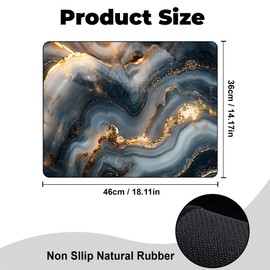 Marble Microwave Mat Cover, Heat Resistant Non-Slip Counter Protector,18 x 14 Inches No-wash Erasable Waterproof Cover Mat for Washer Microwave refrigerator