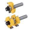 2Pcs Tongue Groove Router Bit T Shape 3 Teeth 2