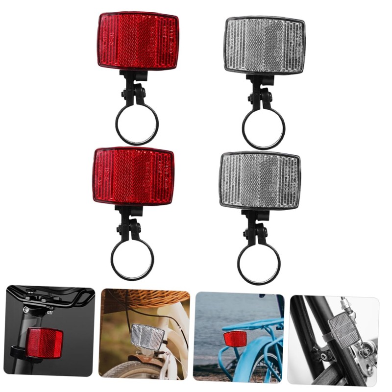 BESPORTBLE Practical Bike Reflective Supplies 4pcs Plastic Reflectors Tail Cycle