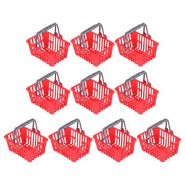 Toddmomy Mini Plastic Baskets 10Pcs Mini Shopping Basket with Handles Kids Grocery Basket Small Toy Kitchen Basket for Kids Party Favors Kitchen Toys Dollhouse Accessories