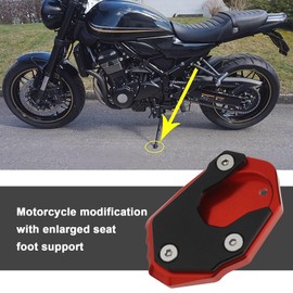 ECSiNG Motorcycle Foot Side Extension Pad Non-Slip Side Stand Magnification Plate Pad Compatible with Kawasaki Z900 Z650 2017-2021 Z1000 SX 2010-2020 ZX6R ZX10R ER6N ER6F Red