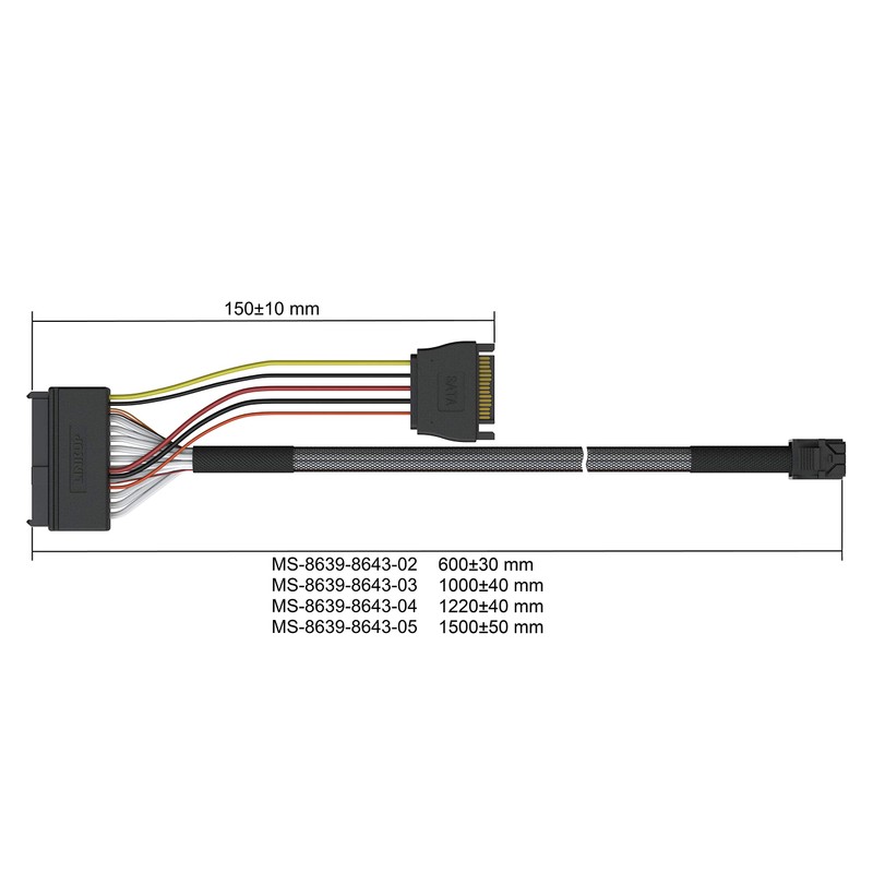 LINKUP Internal 12G U.2 Cable (85Ω 85 ohms PCIE3.0 Mini