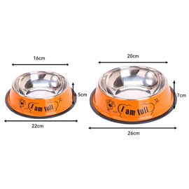 X spring Paslanmaz Çelik Köpek Kasesi, 2 Adet Kaymaz Köpek Yem ve Su Kasesi, Küçük/Orta/Büyük Köpekler için Kauçuk Tabanlı Köpek Tabakları (Turuncu+Mavi)