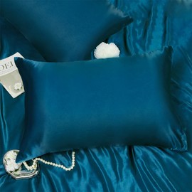 Toddler Pillow Cases 14 x 20 2 Pack Travel Pillowcase Breathable Silky Soft Baby Pillow Cases Deep Sea Blue Kids Satin Pillowcase Envelope Style