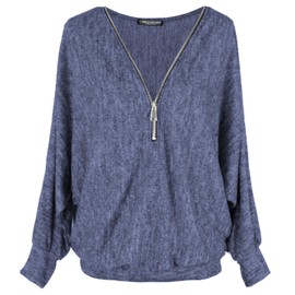 Emma & Giovanni - Women's Oversize Zip Pullover T-Shirt - m-l
