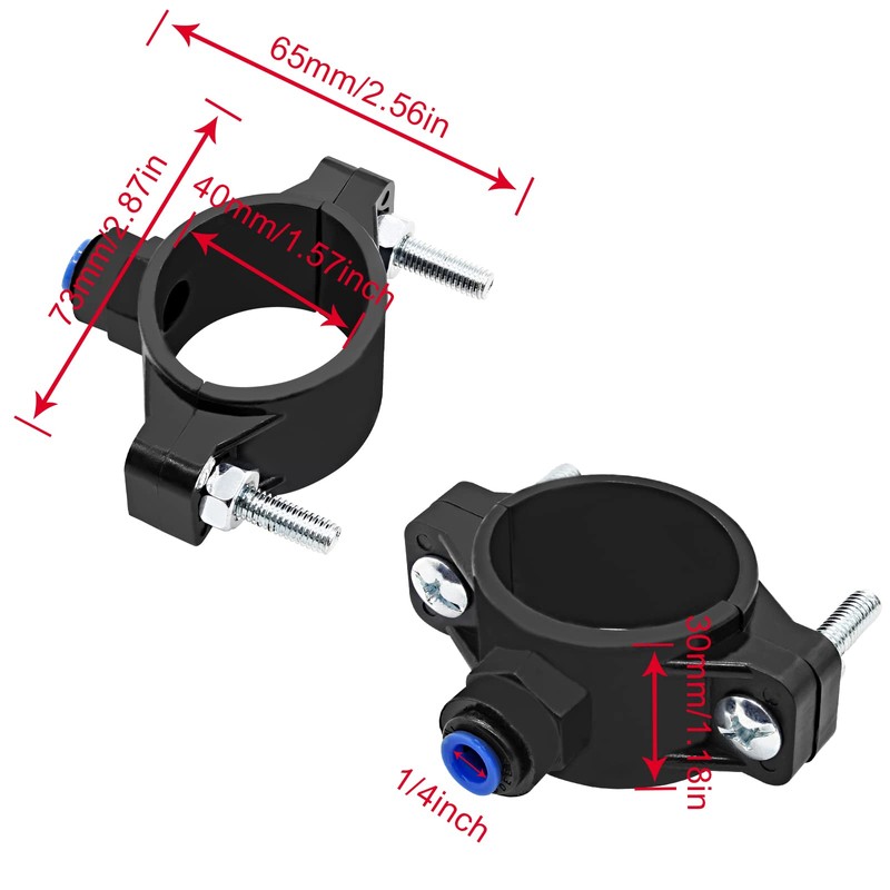 Kyuionty Drain Saddle Valve with 1/4" Quick Connect, Water Filters