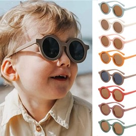 Kids Round Circle Cute Pastel Colour Girl Boy Baby Children Toddler Sunglasses (Pink)