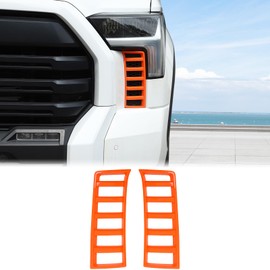 Aunginsy Car Front Headlights Grille Vent Trim Cover Compatible with Toyota Tundra 2022-2025 Pickup Front Grill Mesh Grille Grid Inserts Air Intake Vent Decorative Frame Protector ABS Accessories