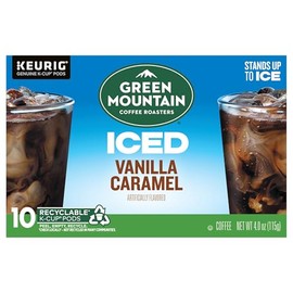 Green Mountain Coffee Roasters, Coffee Brew Over Ice Caramel Vanilla Kcup 12 Count, 4 Ounce