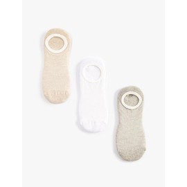 Koton Women 3-Pack No Show Multicoloured Socket Socks Set, ECRU(002)