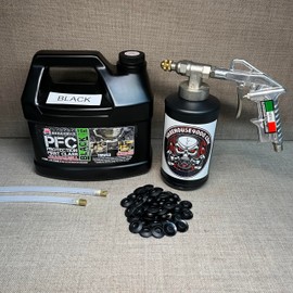 Gallon PFC Black, Pro Undercoating Spray Gun, 2 Wands, 1 Black Quart Bottle, and 50 Rust Plugs