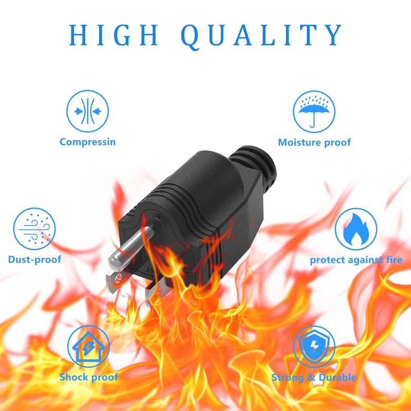 Replacement Plugs, 3 Pack 3 Prong Replacement Plug with 1