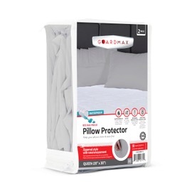 Guardmax Jersey Knitted Pillow Protector with Zipper Queen Size - 2 Pack - 100% Waterproof, Bed Bug Proof, Dust Mite Proof, & Hypoallergenic Pillow Covers - Premium Zippered Pillow Cases. (20 X 30)