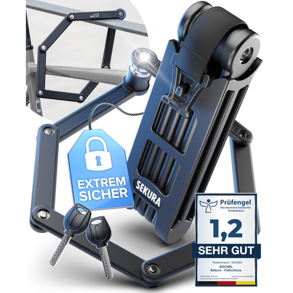 Bchel Sekura Faltschloss fr Fahrrad und Motorrad, 85cm, 6053853  Fahrradschloss, Schwarz, 85 cm - ibspot.com