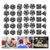 35Pcs Plastic Dice Kit Pearl Pattern White Numbers Polyhedral Dices