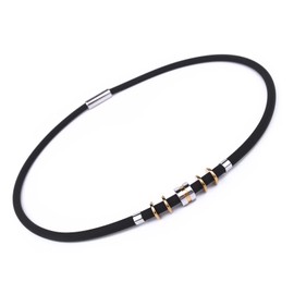 AIDUOMEI Collar (Static Electricity) Magnetic Necklace, Stainless Steel, Fashion, Silica Gel Skin-friendly Neck, Luxury Design, Health Accessories, Unisex, 17.7 inches (45 cm), 19.7 inches (50 cm), 3