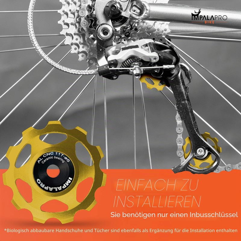 IMPALAPRO Bike Bicycle Front Derailleur Shift Rollers 11T Aluminium CNC
