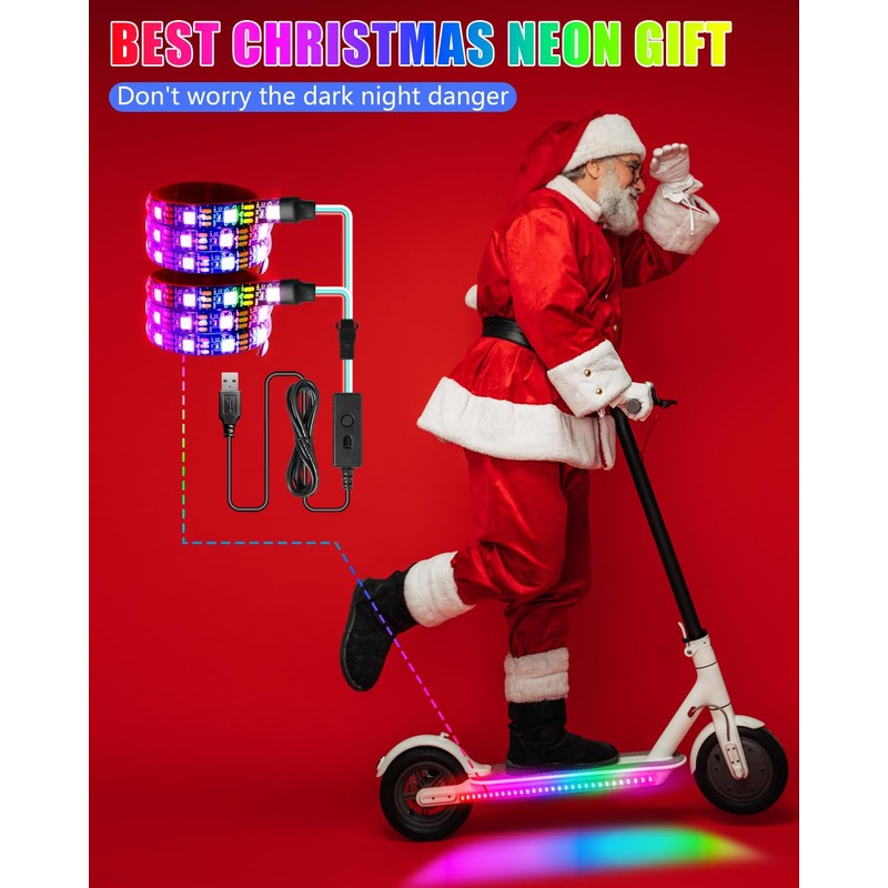 Keiurot Scooter LED Light Strips for Night Riding 5V High