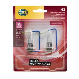 HELLA H3 100WTB Twin Blister High Wattage Bulbs, 12V, 2 Pack