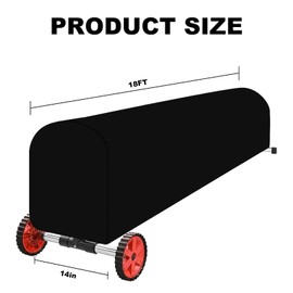 Hoypeyfiy Swimming Pool Solar Reel Cover, Heavy Duty Waterproof Solar Blanket Cover, Waterproof UV Resistant Inground Blanket Reel Cover(16 Ft, Black) (18 Feet)