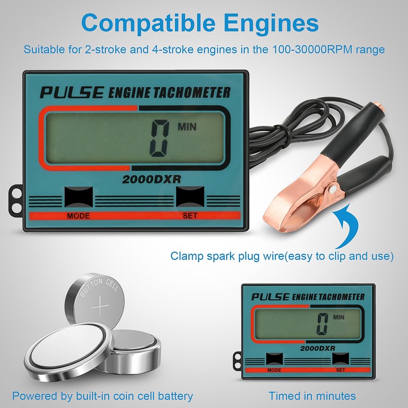 DDayuanwei Handheld Digital Induction Chainsaw Tachometer, 2 Stroke 4 Stroke