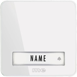 m-e Bell-201 TX Wireless DOORBELL Button, 1-Family House, White, ((WxHxD) 90 x 90 x 22mm