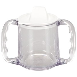 Homecraft Caring Mug, Small, Non-Retail Packed, Two-Handled Mug for Easy, Mess-Free Drinking, Cup with Easy to Grip Contoured Handles for Users with Limited Grip Strength or Disabilities