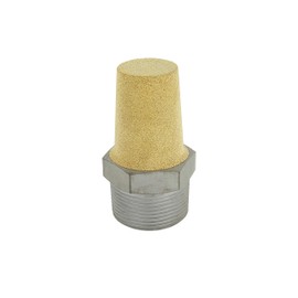 Milton Pneumatic Exhaust Muffler, 1 1/4” MNPT 40 Micron Sintered Bronze Silencer/Diffuse air & Noise Reducer