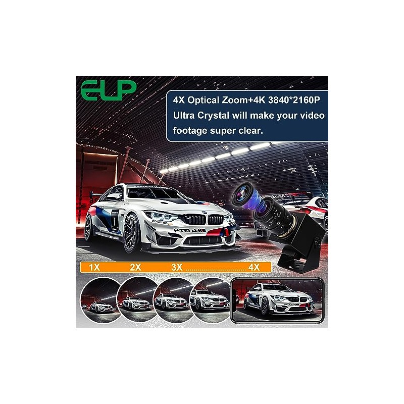 ELP Cámara USB HDMI 4K con zoom manual – Cámara