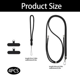2 Pcs Phone Lanyard, 2 Pcs Of Phone Patch Tether Tab, Universal Phone Strap For Neck Crossbody, Adjustable Nylon Phone Chain, Compatible With Most Phone Cases And Phone Accessories As A Phone Grip