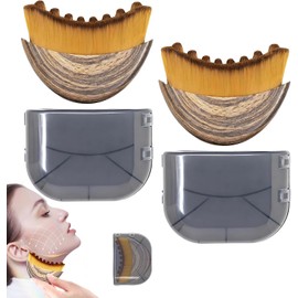 AKASENKO Cepillo de Drenaje Linfático Facial - Masajeador Ergonómico para Contornear Rostro y Mandíbula - Reduce Hinchazón, Define Óvalo Facial y Mejora Piel Seca (2 PCS)
