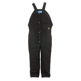 Bib Overalls, Black, Size 38x30-1/2 In.