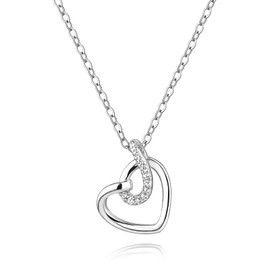 HAISWET 925 Sterling Silver Heart Necklace for Wife Necklace Pendant