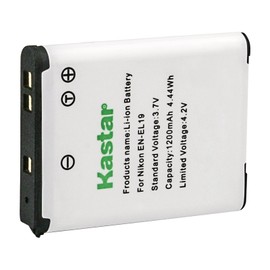 Kastar EN-EL19 Battery for Nikon CoolPix S4100 S4150 S4200 S4300 S4400 S5200 S5300 S6400 S6500 S6600 S6700 S6800 S6900 S7000 S100 S2500 S2550 S2600 S2700 S2750 S2800 S3100 S3200 S3300 Digital Camera