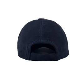 Unisex Genuine Suede Leather Baseball Cap, Vintage-Style Adjustable Strap Hat for Men & Women, One Size Fits Most (US, Alpha, One Size, Navy Blue)