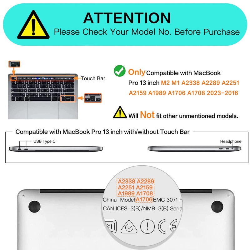 MOSISO Compatible with MacBook Pro 13 inch Case 2024 2023