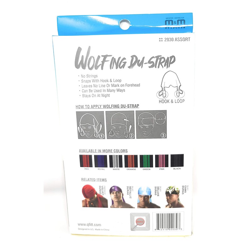 King J Wolfing Du-Strap #2030 No Strings-Snaps Stringless Durag Compressing