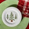 Bamboo Table Holiday Trees 8-inch Snack/Salad/Dessert Plate, Set of 4,