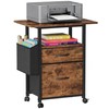 GYIIYUO 2 Drawer File Cabinet with 24'' Extended Desktop, Mobile