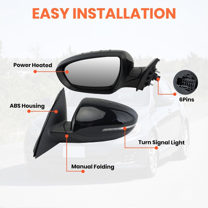 Left Driver Mirror Compatible with 2014 2015 Kia Optima Mirrors