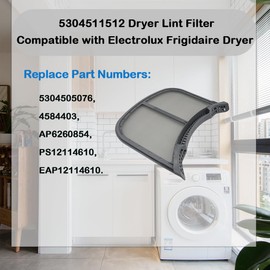 5304511512 Dryer Lint Filter Screen, fit for Electrolux Frigidaire Dryer, replace part 5304505076, 4584403, AP6260854, PS12114610, EAP12114610, Compatible with models EFME517SIW0, EFME517STT0 etc