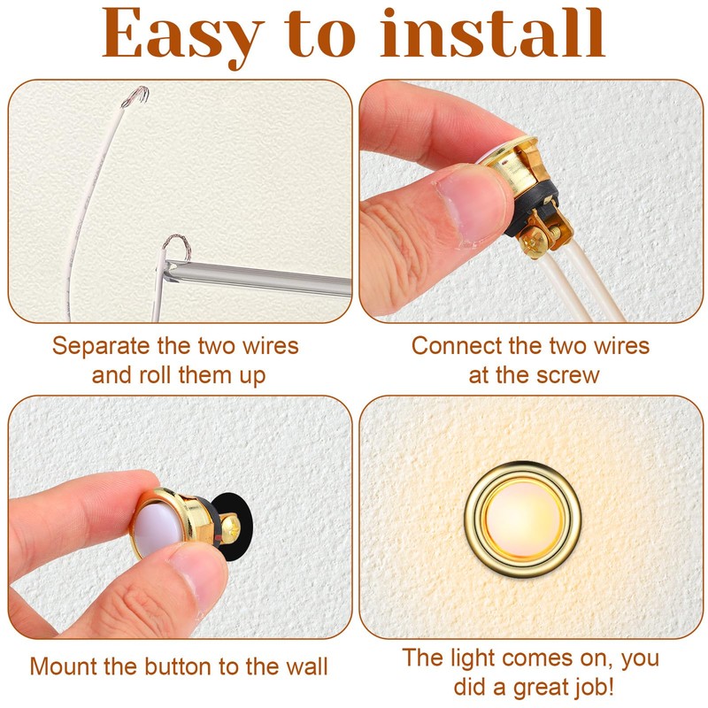 2 Pack Lighted Doorbell Button Replacement, Push Door Bell Ringer