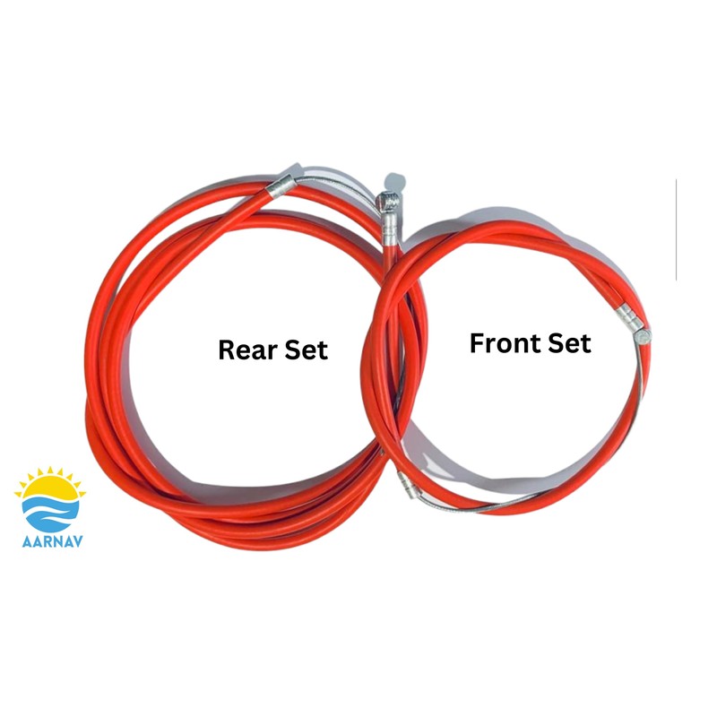 AARNAV Red Brake Cable Set FRONT REAR BMX MTB BIKE