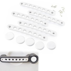 Bolaxin Side Door Handle Covers+Push Button Knobs Covers Parts Trim Fits for Jeep Wrangler JK JKU Sahara Unlimited 2007-2018 Exterior Grab Handles Pull JK Mods Decoration Aluminum (White, 10 pcs)