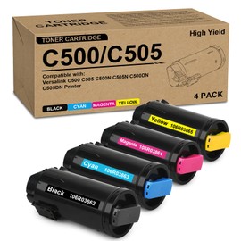 VersaLink C500 C505 Toner Cartridge High Capacity 4-Pack Replacement for Xerox 106R03866 106R03867 106R03868 106R03869 Ink for VersaLink C500 C500DN C500N C505 C505S C505X Printer