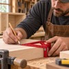 3D Woodworking Square Ruler, Aluminum Alloy 45°/90° Multi-Angle Measuring &