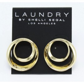 Laundry by Shelli Long New Laundry by Shelli Segal Gold Double Hoop Earrings $35 Tags #LE0265