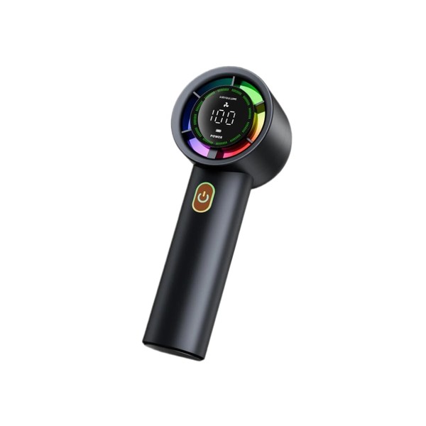 Portable Handheld Fan with LED Display, Digital Power Indicator, USB