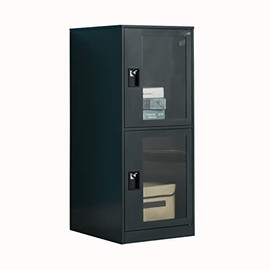 MECOLOR Vertical Single Tier Small Locker with Padlock latche Plastic Door 2 or 3 Compartment Storage for Employee,Home,Office,School,Kids (Dark Grey, G2V)