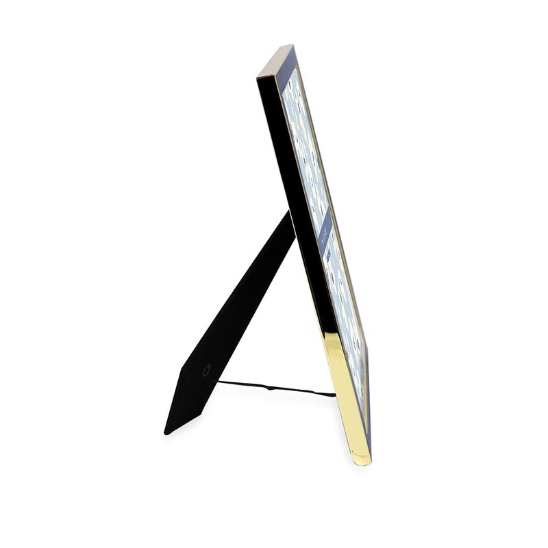 Laura Ashley 8x10 Navy Enamel Picture Frame, Gold Metal Edge